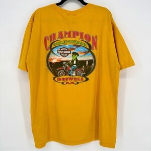 Vintage Harley-Davidson Motorcycle Roswell New Mexico Men's Shirt Alien 2XL 2006
